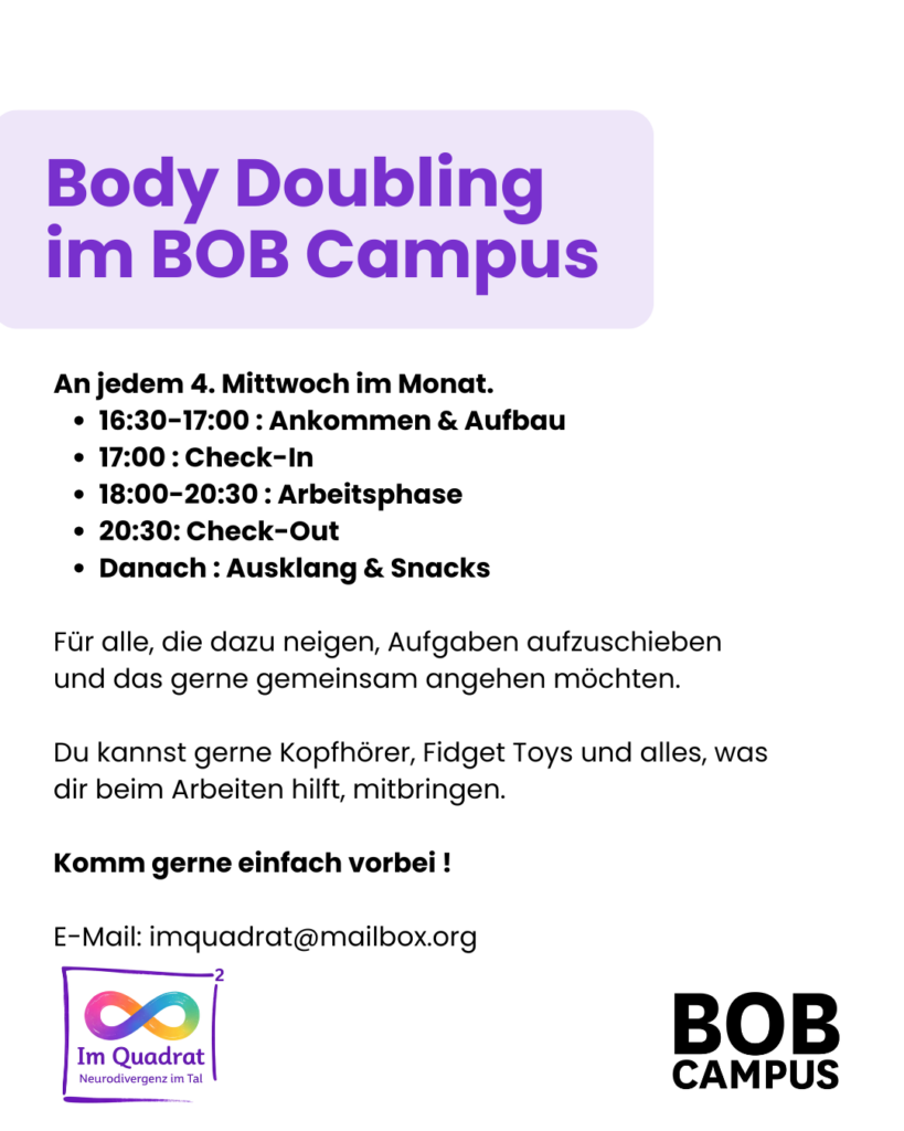 Body Doubling im BOB Campus