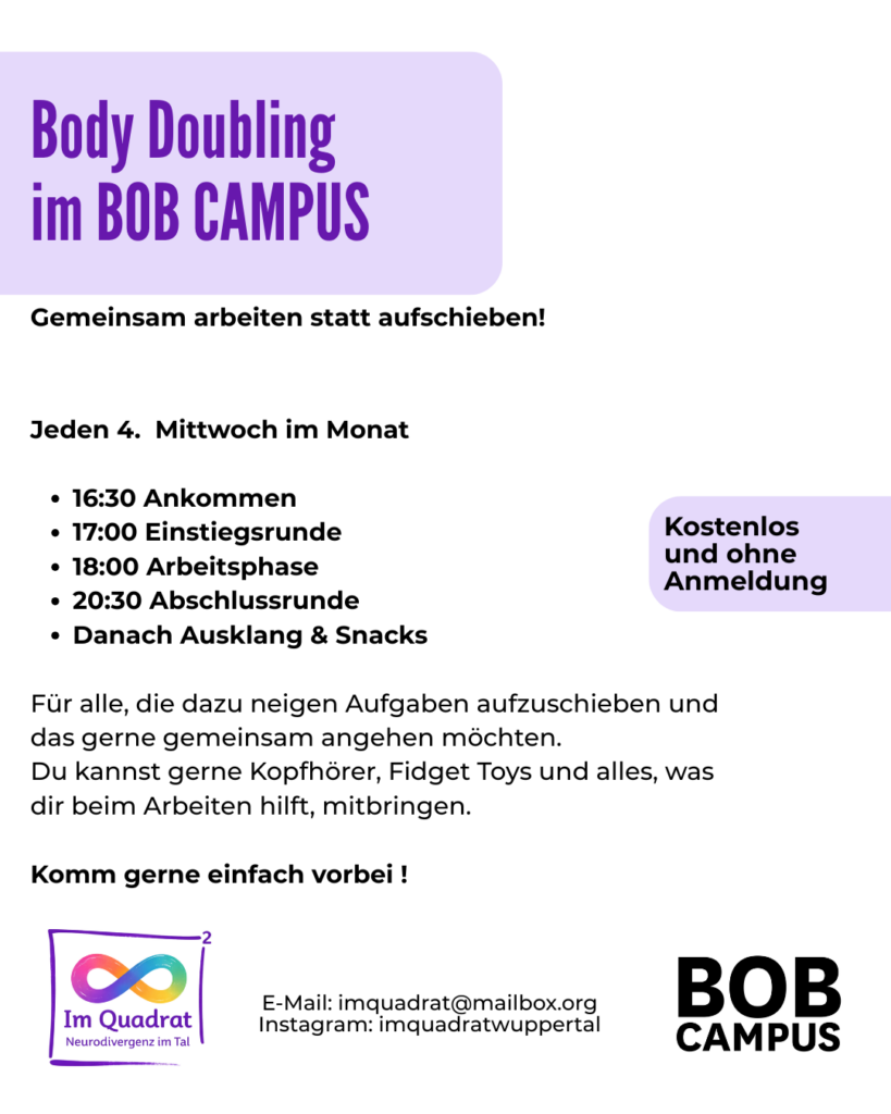 Body Doubling im BOB Campus